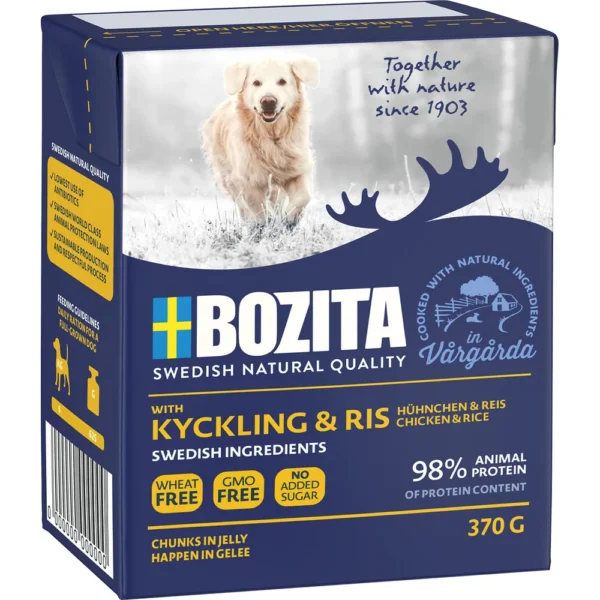 Bozita Dog Natural Chicken & Rice Chunks in Jelly 370g