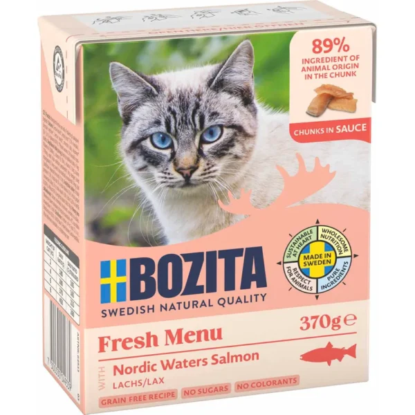 Bozita Cat Fresh Menu w/Salmon Chunks in Sauce 370g