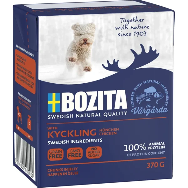 Bozita Dog Natural Chicken Chunks in Jelly 370g