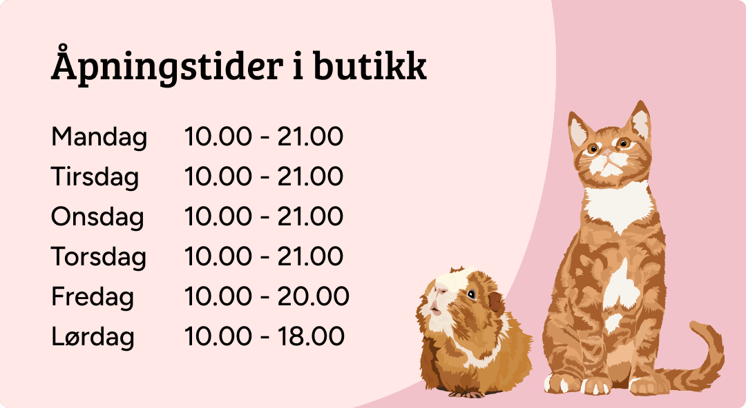 Mobilbanner Åpningstider rosa