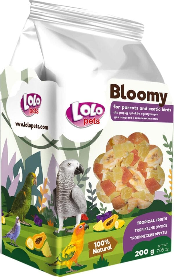 LoloPets Bloomy Tørket Tropisk frukt 200g