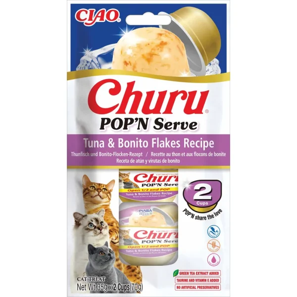 Churu Cat Pop'N Serve Tuna & Bonito Flakes Recipe 2stk