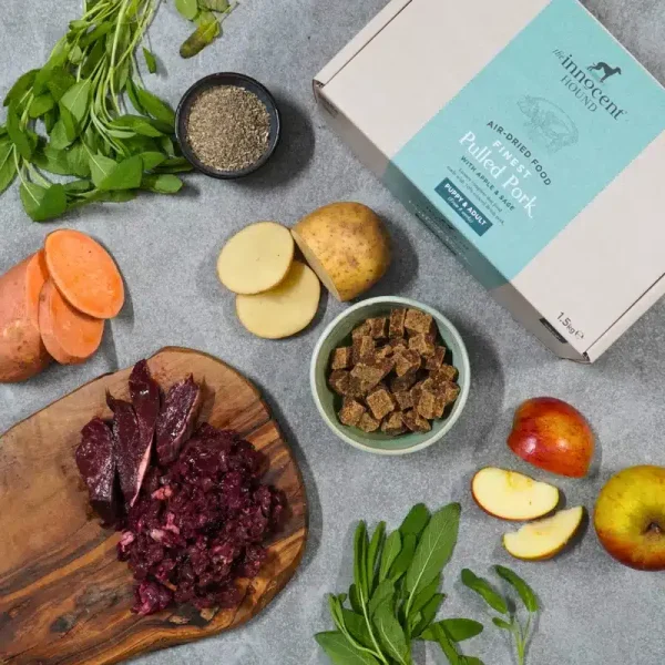 the Innocent Hound Air-dried food Finest Pulled Pork 100g