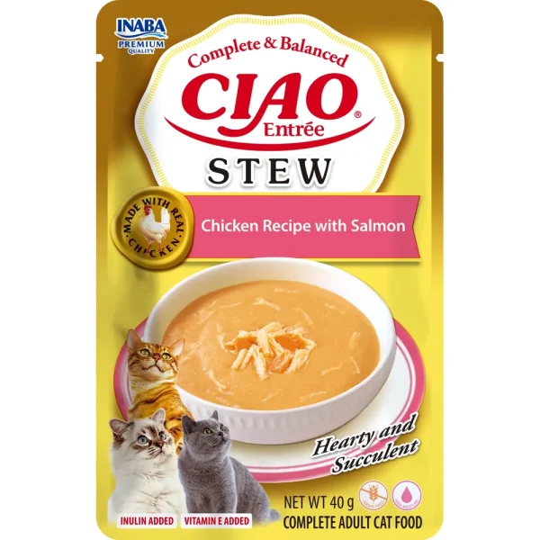 Ciao Cat Meat Entrée Stew Chicken/salmon 40g