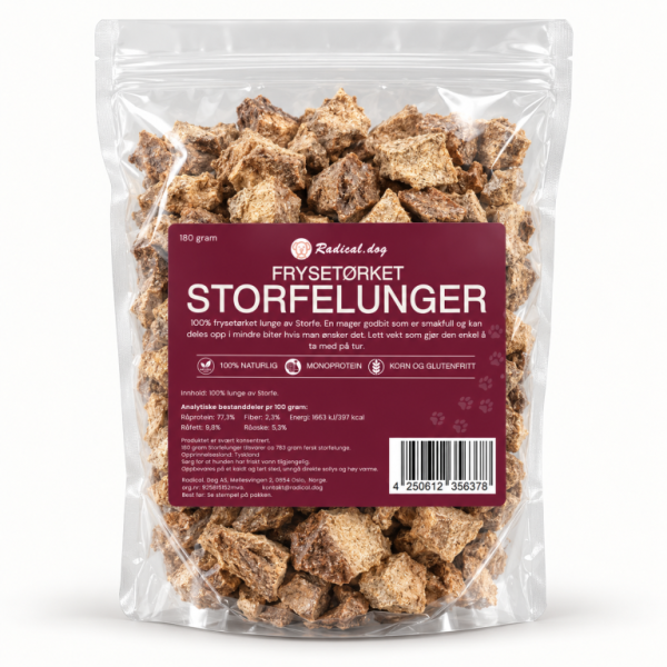 Radical.Dog Frysetørket Storfelunge 180g