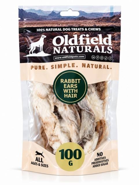 Oldfield NATURALS Kaninører m/pels 100g