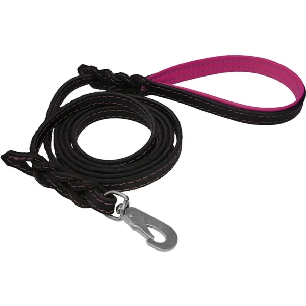 Alac Kobbel Lær svart/cerise 12mmx180cm
