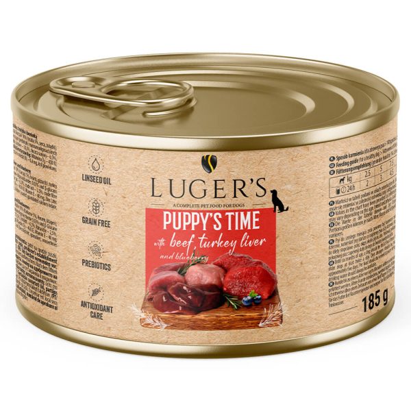 Luger's Puppy's Time w/Beef, Turkey Liver annd Blueberry 185g