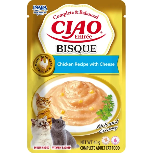 Ciao Cat Meat Entrée Bisque Chicken/cheese 40g