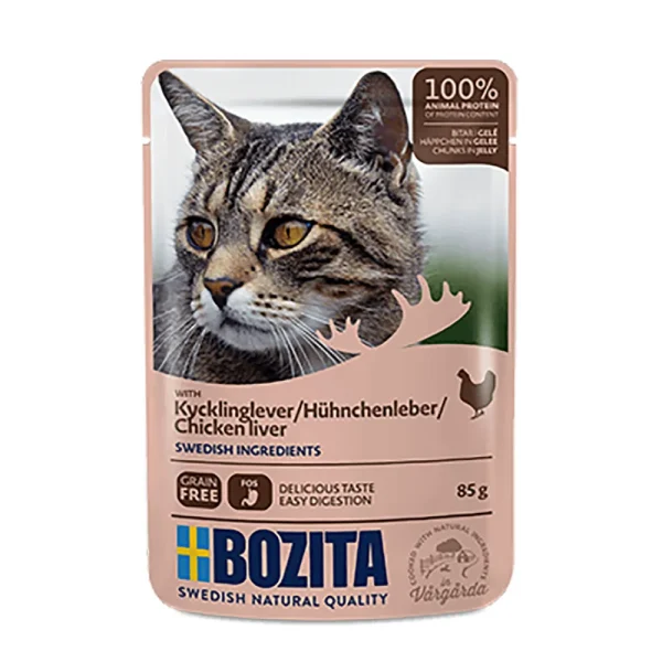Bozita Feline Chicken liver Chunks in Jelly 85g