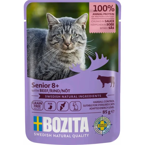 Bozita Feline Senior 8+ Beef Chunks in Sauce 85g