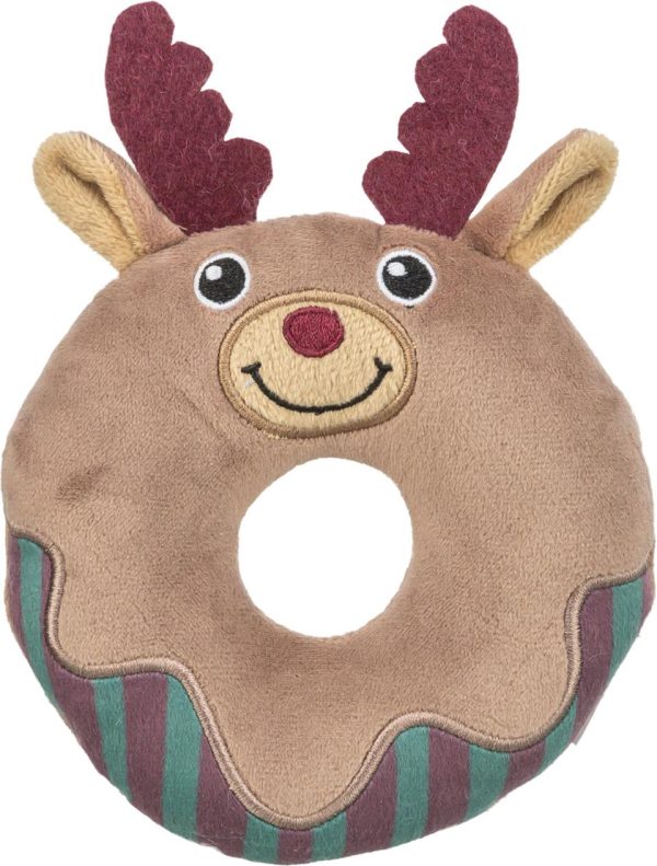 Juleelg-donut plysj 14cm